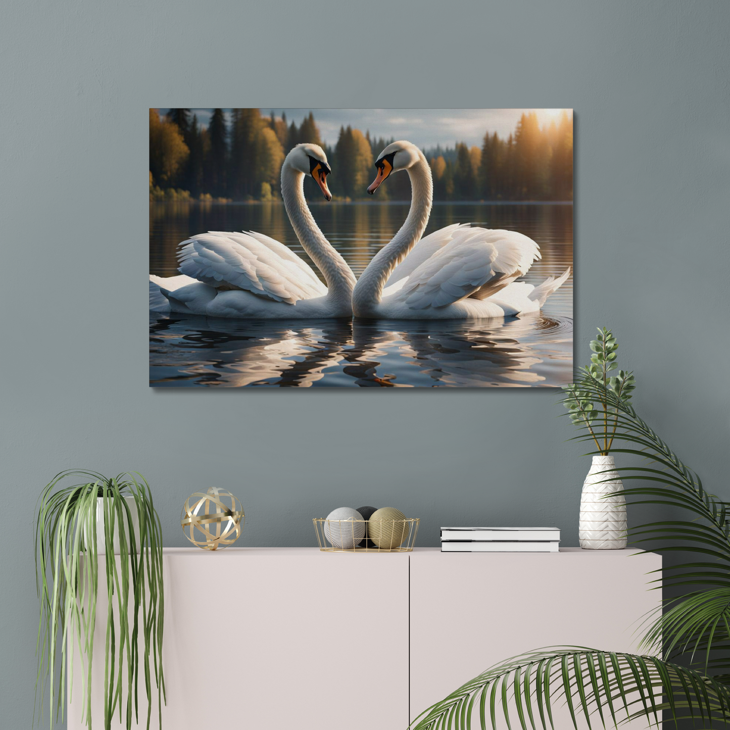 Swan Pair Canvas