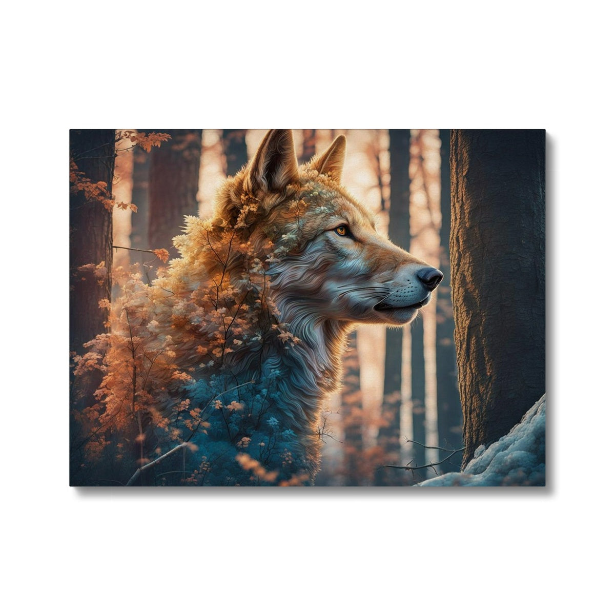 Wolf and nature as one Canvas